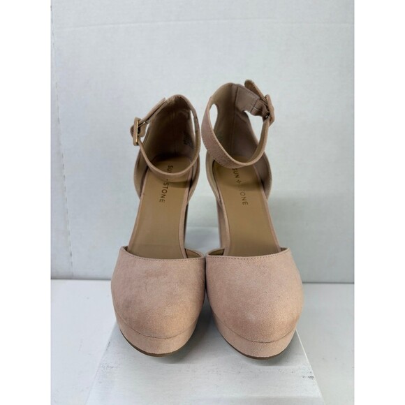 SUN+STONE Women's Rose Micro Estrella Round-Closed Toe Block Heel Pumps Sz 8.5M - Picture 7 of 9